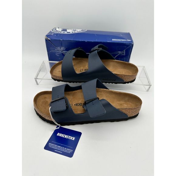NEW Birkenstock Unisex Arizona Blue Leather Sandal 41 (10-10.5) R EU BI24 - Picture 3 of 8
